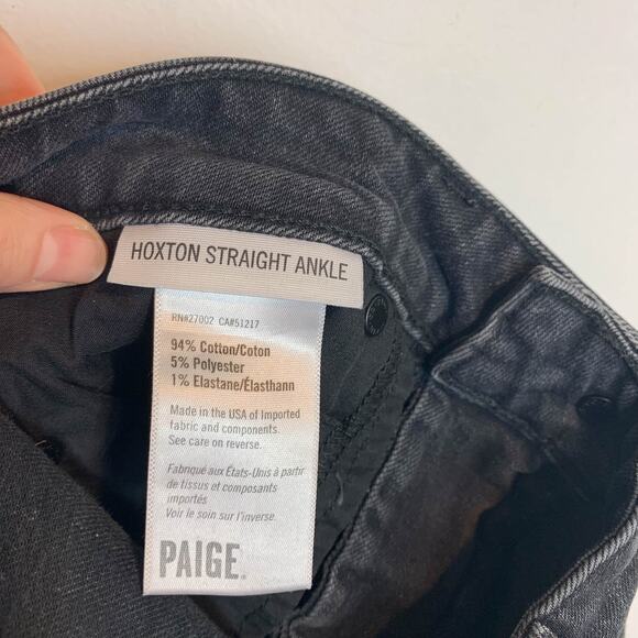 NWOT PAIGE Hoxton Straight Ankle frayed jeans Moonlight Fog whimsigoth 2774 - Picture 7 of 11